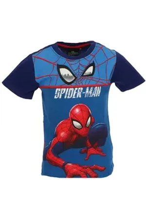 Marvel Print-Shirt Spiderman Kinder Jungen T-Shirt Kurzarm Shirt 100% Baumwolle, Gr. 98 bis 128 blau 98