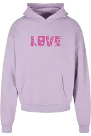 Merchcode Kapuzensweatshirt Herren Valentines Day - Flowers Love Ultra Heavy Hoody (1-tlg) lila 4XL