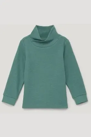 QS by s.Oliver Langarmshirt Langarmshirt mit Schalkragen grün 128/134