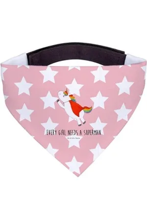 Mr. & Mrs. Panda Hundefliege Einhorn Super - Rot Pastell - Geschenk, Unicorn, Mädchen, Halstuch, k, Polyester rot S | 22.5 cm x 22.5 cm