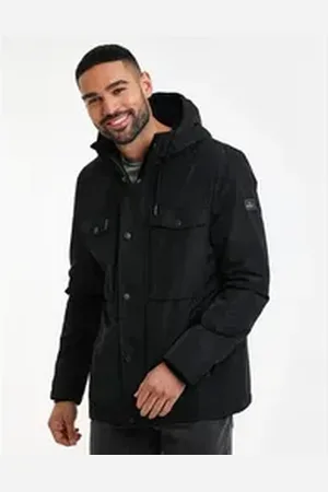 Threadbare Wintermantel THBBoyo (1-tlg) mit praktischer Kapuze schwarz XL