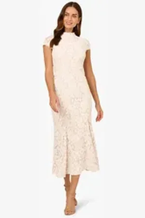 Adrianna Papell Abendkleid Ankle Length Lace Dress Abend, Cocktail, Formell, Hochzeit, Anlass weiß 40