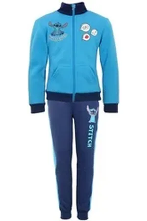 Disney Jogginganzug Stitch Kinder Fleece Joggingset Sporthose Hose Jacke, Gr. 92 bis 128 blau 110