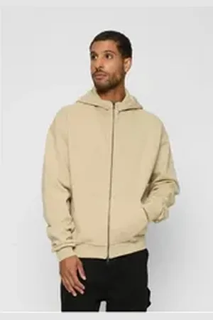 Urban classics Hoodie High Neck Zip Hoody braun XL
