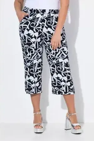 Miamoda Culotte Culotte weites Bein Schleifenmuster schwarz 54