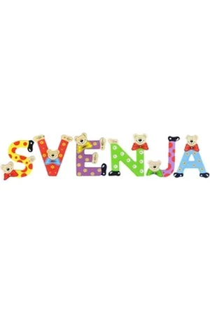 Playshoes Deko-Buchstaben (Set, 6 St), Kinder Holz-Buchstaben Namen-Set "SVENJA" in bunten Farben bunt