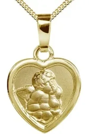 JEVELION Engelanhänger KETTENANHÄNGER Engel-Anhänger Silber vergoldet (Schutzengel, für Kinder - Mädchen), Schmuckanhänger - Made in Germany