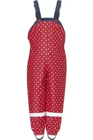 Playshoes Regenhose Regenlatzhose mit Punkten, Größe: 128, Farbe: rot rot