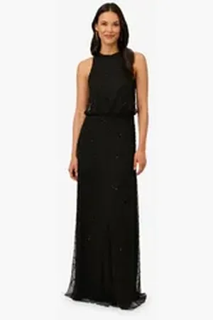 Adrianna Papell Abendkleid Beaded Halter Long Dress Abend, Cocktail, Formell, Hochzeit, Anlass schwarz 36