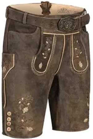 Nübler Trachtenlederhose Lederhose Arnold in Mocca von braun 52