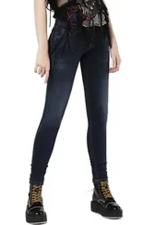 Diesel Straight-Jeans Slandy-Low 084UT Damen Jeans Slim Straight blau W26