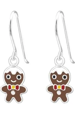 Bungsa Ohrring-Set Ohrhänger Lebkuchenmann aus 925 Silber Kinder (1 Paar (2 Stück), 2-tlg), Ohrschmuck Ohrringe silberfarben