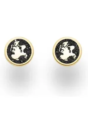 DUR Ohrring-Set Schmuck: Ohrringe, Ohrstecker "Rügen", 9 mm, mit Lavasand, vergold