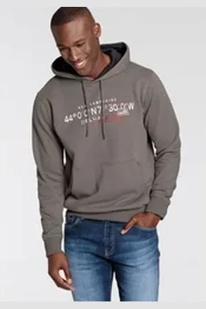 DELMAO Kapuzensweatshirt Langarm, lockere Passform, mit Print, mit Kapuze grau 4XL (68/70)