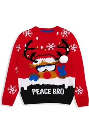 Threadboys Rundhalspullover Peace (1-tlg) mit tollem Weihnachtsmotiv rot 13