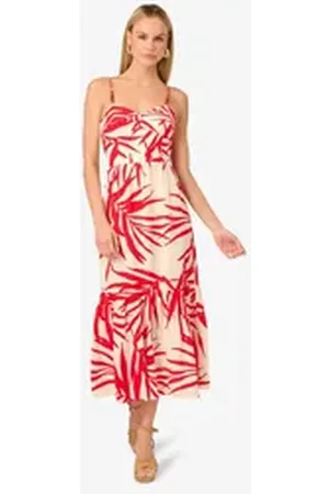Adrianna Papell Midikleid Printed Midi Dress Dinner, Daytime, Vacation, Summer, Occasion rot 46