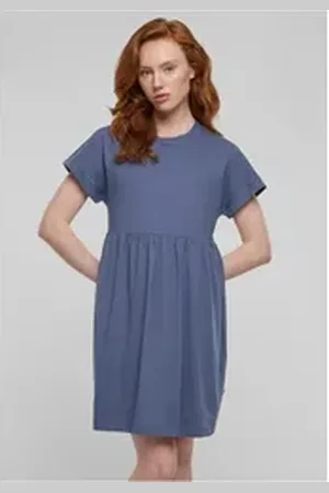 Urban classics Minikleid Ladies Organic Empire Valance Tee Dress blau XXL