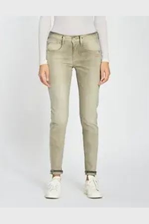Gang 5-Pocket-Jeans 94AMELIE aus Sweatdenim mit schrägen tief sitzenden Gesäßtaschen grau 32