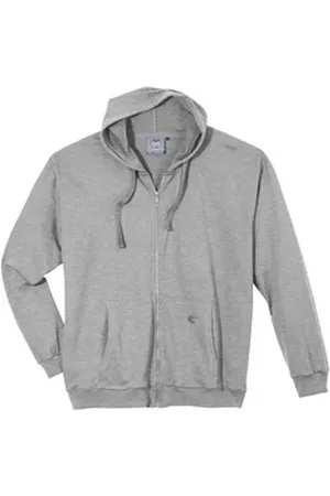 Ahorn Sweatjacke Ahorn Kapuzen-Sweatjacke Übergröße hellgrau melange grau 4XL