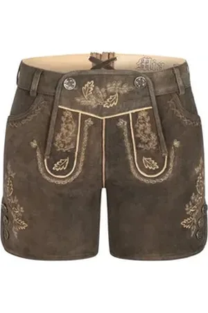 Nübler Trachtenlederhose Lederhose Hotpant Meera in Mocca von braun 34