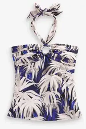 Next Tankini-Top Bauchformendes Tankini-Top mit Neckholder (1-St) blau 38