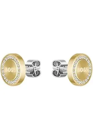 HUGO BOSS Paar Ohrstecker IONA, 1580557, 1580558, mit Glasstein gelb|goldfarben