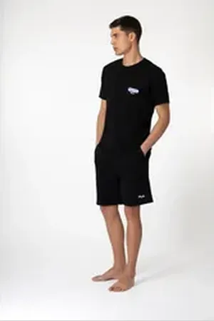 Fila Pyjama (Set, 2 tlg) mit schlichtem Logo-Stitching schwarz XL