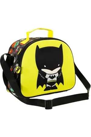 KARACTERMANIA Kühltasche Batman Picknicktasche Frühstückstasche Kinder Umhängetasche Lunch Bag, Isolierende Innenauskleidung gelb