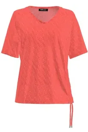 Frank Walder Kurzarmshirt mit seitlicher Raffung rot 50