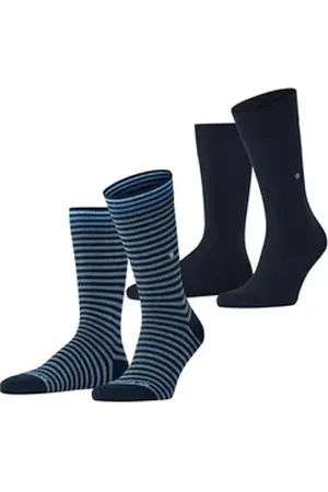 Burlington Socken Everyday Stripe 2-Pack (2-Paar) aus weicher gekämmter Baumwolle blau