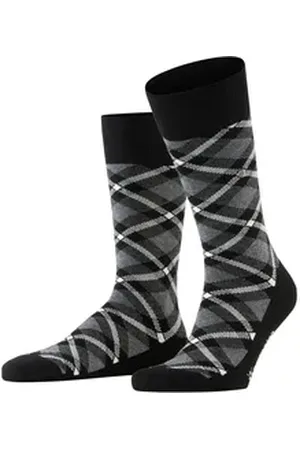 Burlington Socken Tartan (1-Paar) mit britischem Traditions-Muster schwarz