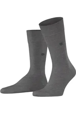 Burlington Socken Dublin (1-Paar) mit feiner Baumwolle grau