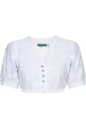 COUNTRY LINE Dirndlbluse V-Dirndlbluse weiß 40