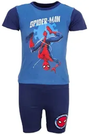 Marvel Print-Shirt Spiderman Kinder Jungen Sommerset Shirt Shorts 100% Baumwolle, Gr. 98 bis 128 blau 98