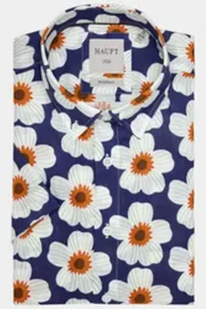Haupt Kurzarmhemd blau 2XL