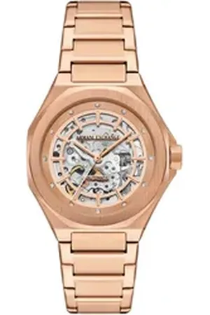 Giorgio Armani ARMANI EXCHANGE Automatikuhr AX4619, Armbanduhr, Damenuhr, Mechanische Uhr, Edelstahlarmband, analog goldfarben