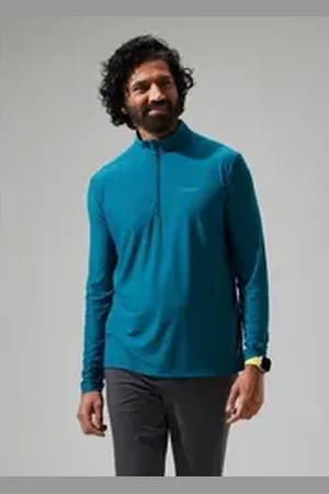 Berghaus Langarmshirt (1-tlg) mit Superstretch-Gewebe blau XL