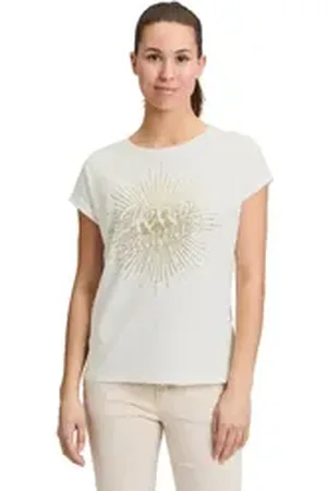 Cartoon Kurzarmshirt Printshirt mit Ärmelaufschlag (1-tlg) Placement weiß 42