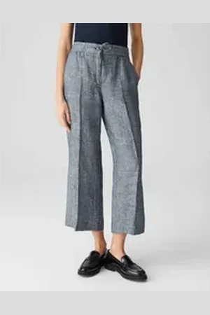 Opus Leinenhose MAIKITO LINEN Relaxed aus reinem Leinen blau 44