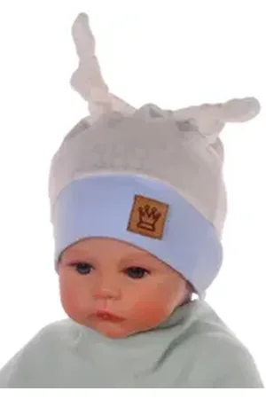 La Bortini Erstlingsmütze Baby Mütze 34 36 38 40 42 Knotenmütze blau 0Mon 34-36