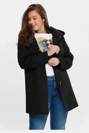 ONLY Langjacke CARSEDONA LIGHT COAT OTW mit Kapuze schwarz M (46/48)