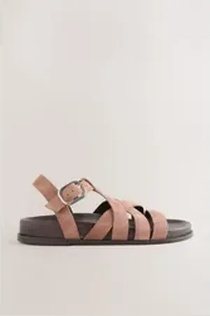 Allegra K Next Sandalen mit geflochtenem Riemchen und Schnalle Sandale (1-tlg) rosa 36 EU