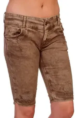 hangOwear Trachtenjeans Trachtenjeans Damen - HENDRINA BERMUDA - hellgrau, schlamm 46