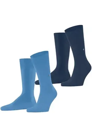 Burlington Socken Everyday 2-Pack (2-Paar) aus weicher gekämmter Baumwolle blau
