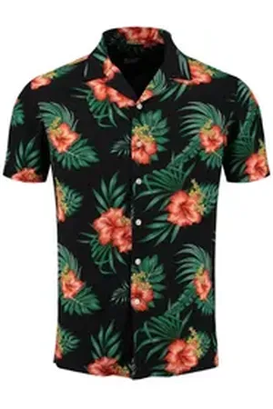 Key Largo Kurzarmhemd MSH KLHULA 1/2 patterned (1-tlg) schwarz S