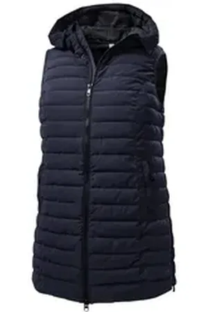 Stoy Steppweste STS 3 WMN QLTD VST Leichte, wasserabweisende Damenweste mit Plus-Size-Schnitt und Kapuze blau 48