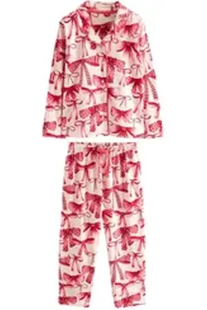 Next Pyjama Jersey-Pyjama mit Knopfleiste und Schleife (2 tlg) rot 104 (4 J.)