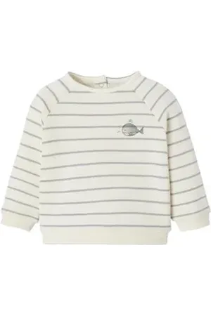 Vertbaudet Hose & Shorts Baby-Set: Sweatshirt & Hose beige|weiß 56