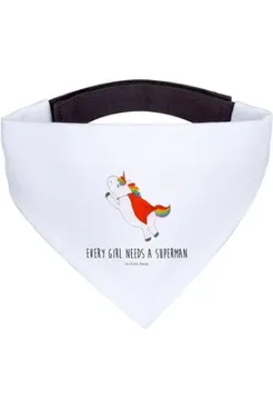 Mr. & Mrs. Panda Hundefliege Einhorn Super - Weiß - Geschenk, Einhörner, Girl, Tuch, Hunde, Halstu, Polyester weiß S | 22.5 cm x 22.5 cm