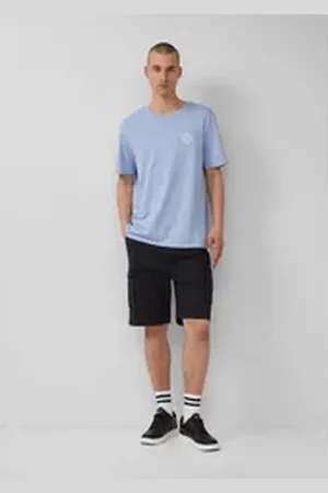 QS by s.Oliver Bermudas Cargo-Short aus strukturierter Ware Waschung schwarz M